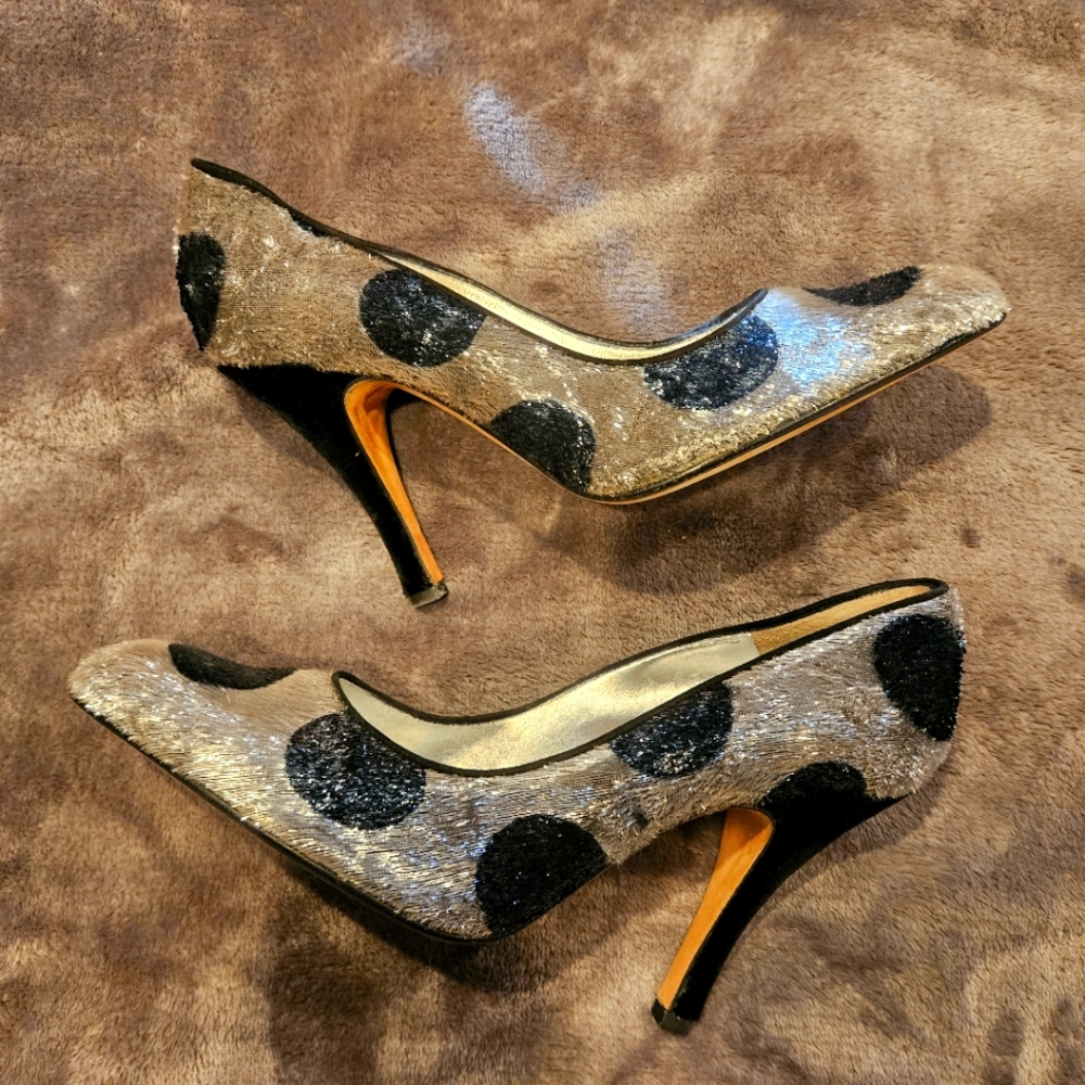 Claudio Merazzi, vintage shoes, size 37, and gray with black circles